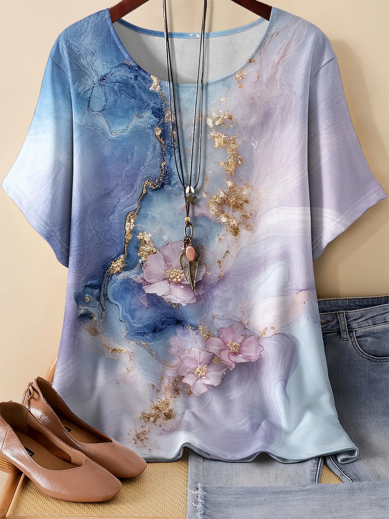 Summer Flower Butterfly T-Shirt
