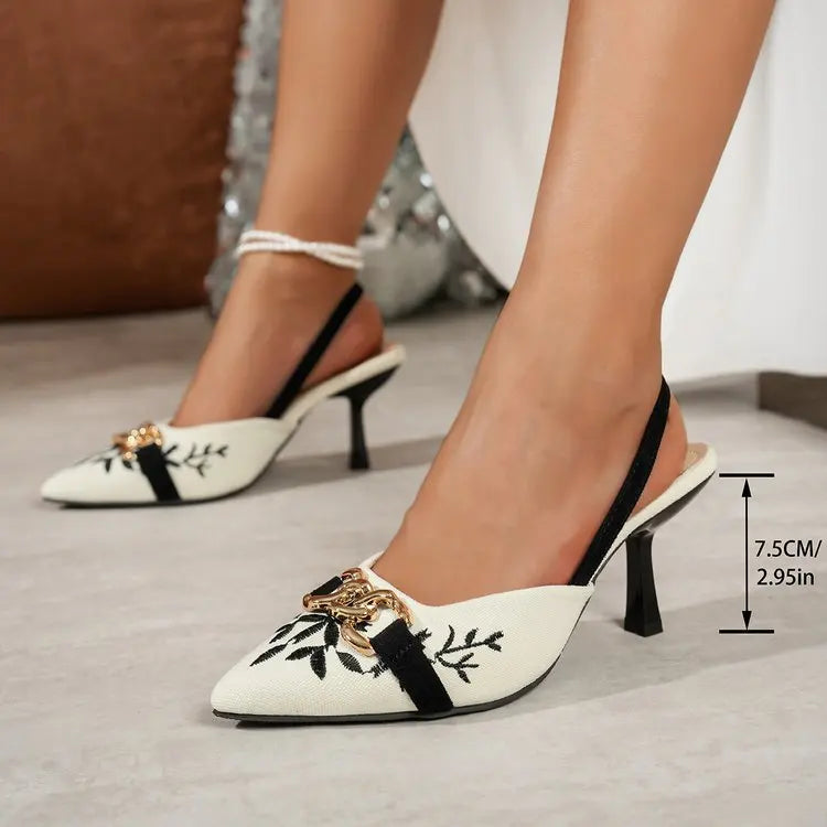 Comfortable Women’s High Heel Sandals Slip-On Buckle
