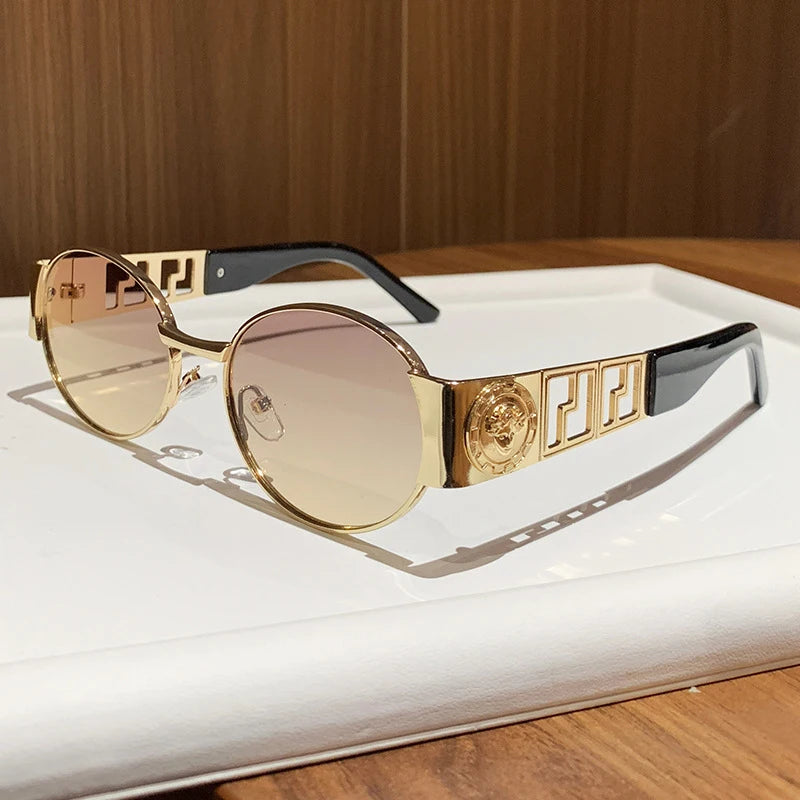 Vintage Style Oval Full-Frame Sunglasses