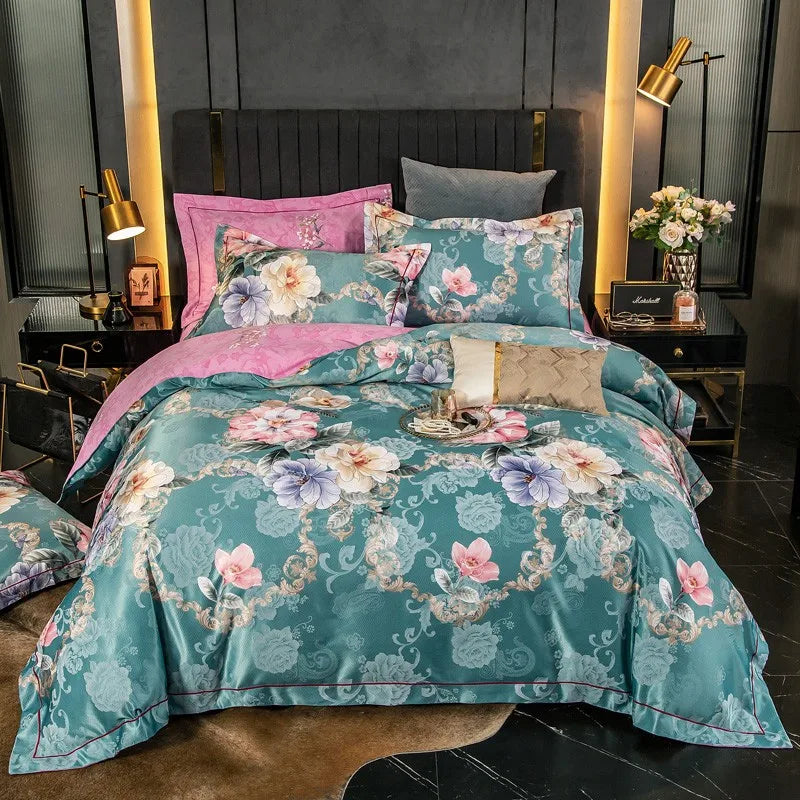 Elegant Vibrant Floral Bedding Set 100% Cotton