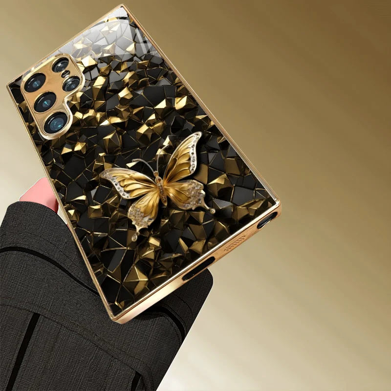 High-End Electroplated Glass TPU Phone Case for Samsung