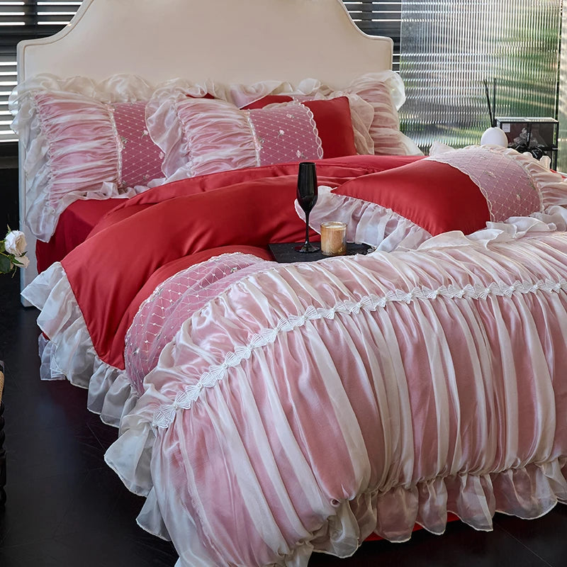 Luxury Sweet Princess Style French Cotton Bedding Set