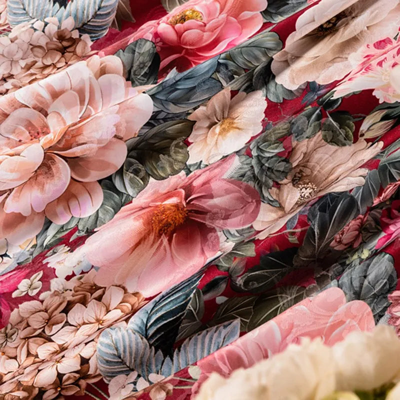  Vintage Chic Blooming Flowers Jacquard Bedding Set