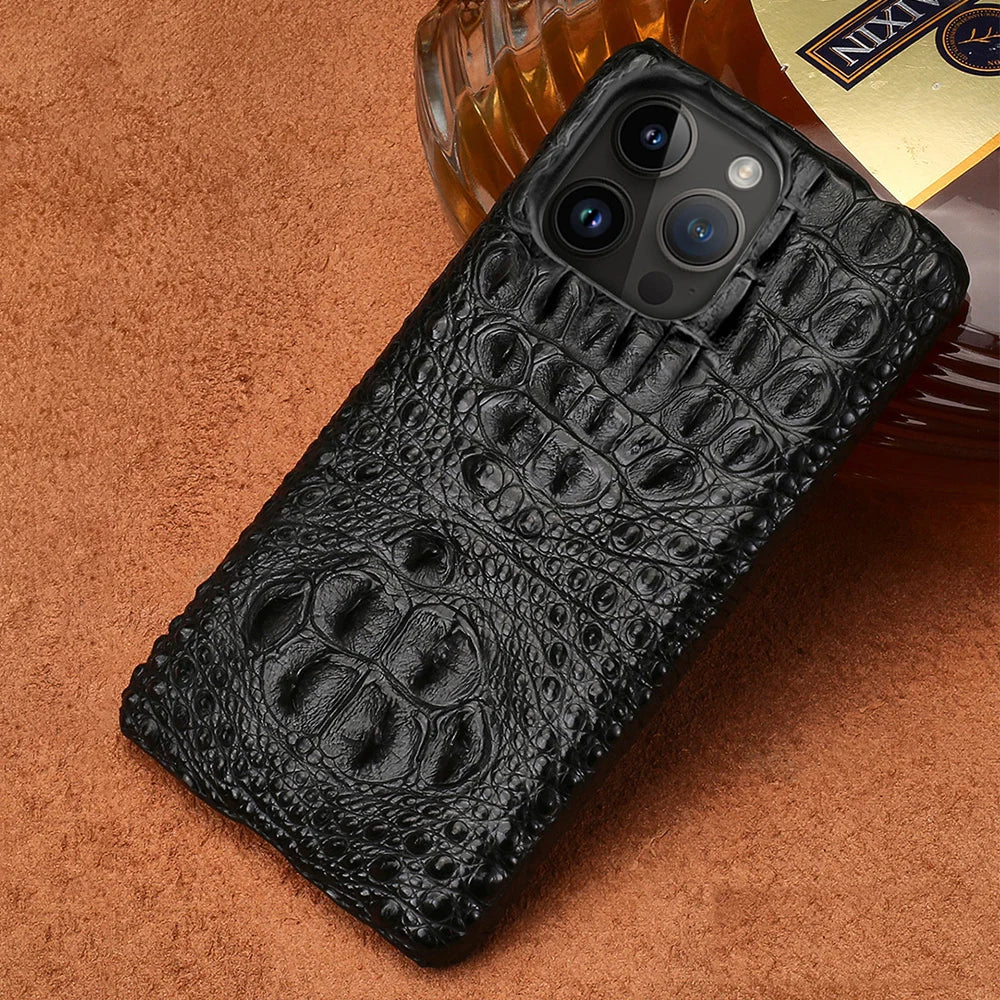 100% Genuine Crocodile Leather Phone Case For iPhone