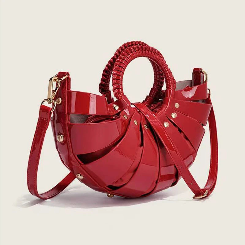 Half Moon Ring Shell Crossbody Bag
