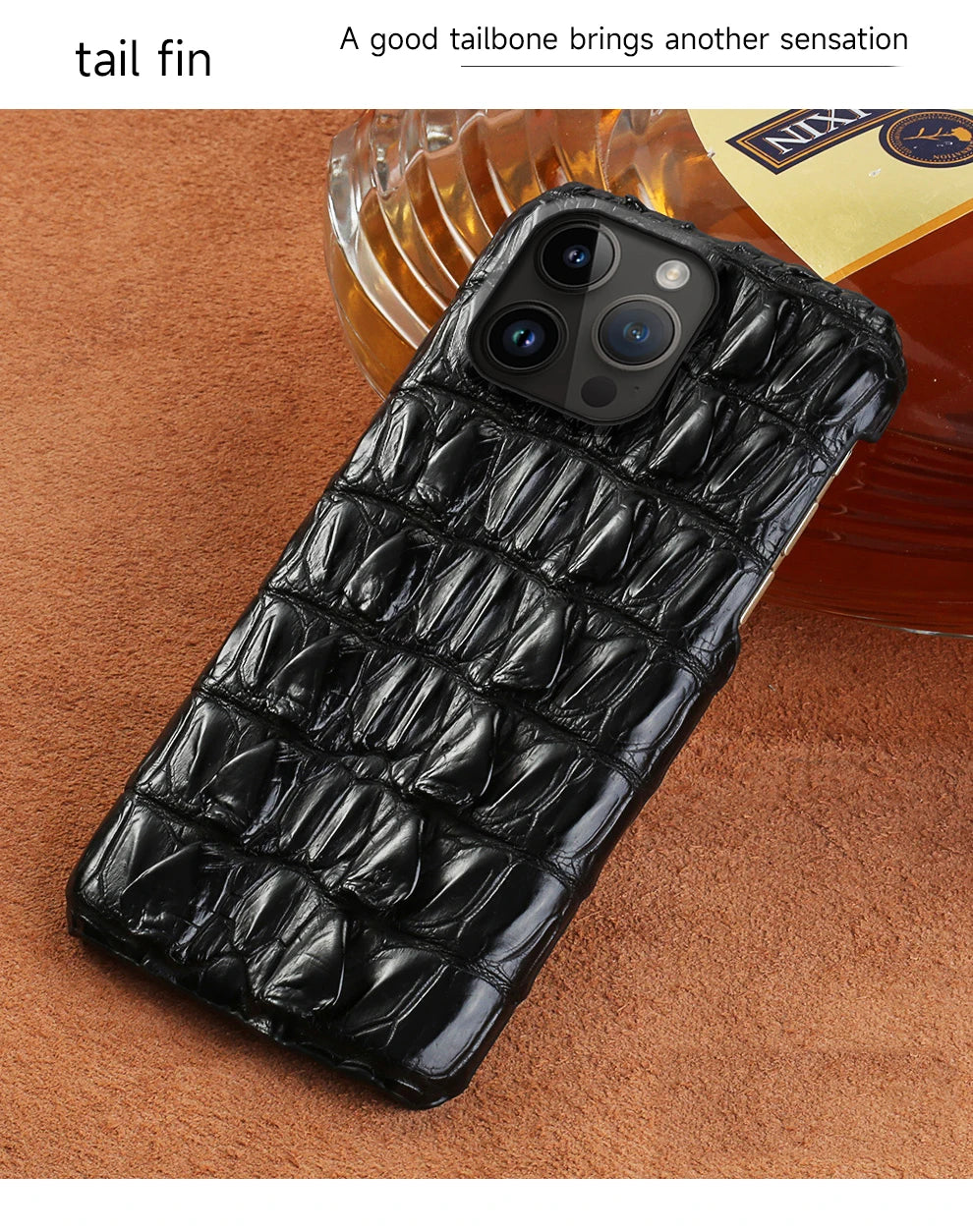 100% Genuine Crocodile Leather Phone Case For iPhone