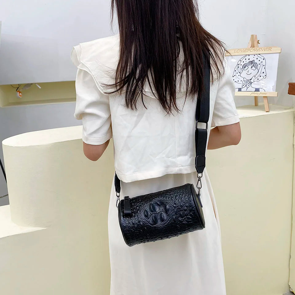 Crocodile Pattern Genuine Leather Shoulder Bag