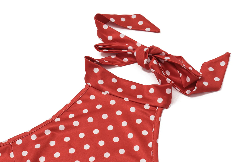 Women’s Polka Dot Off-Shoulder Sleeveless Mini Dress