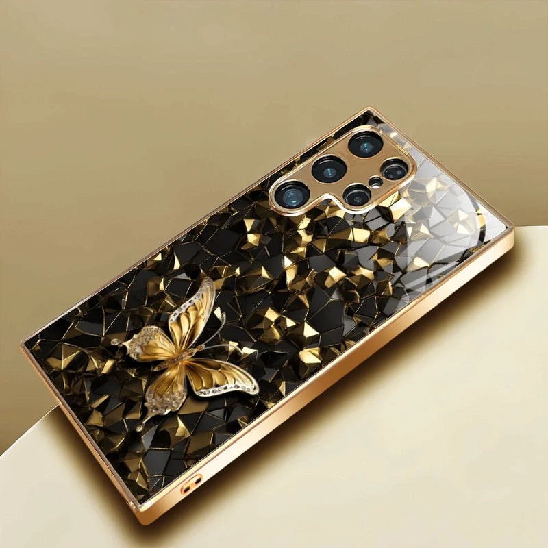 High-End Electroplated Glass TPU Phone Case for Samsung