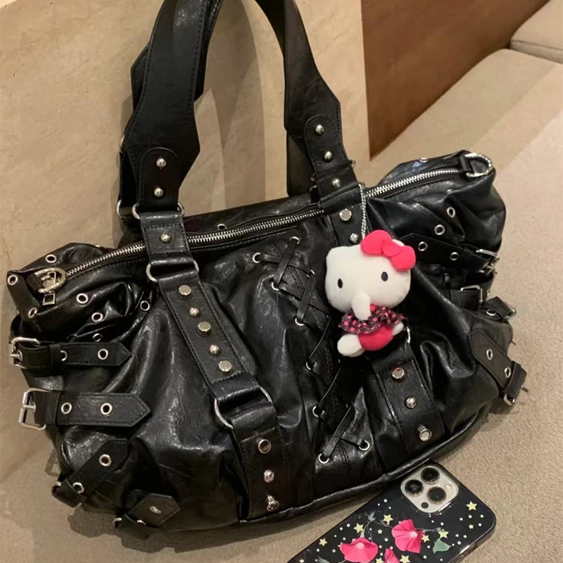 Women’s Vintage Studded Motorcycle Handbag