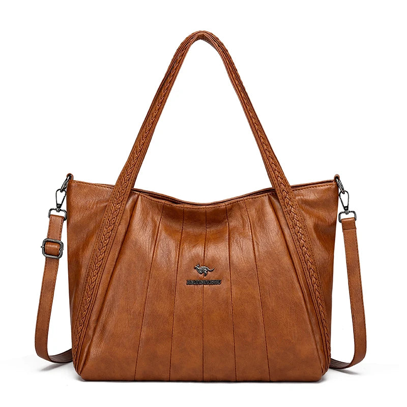 Soft Leather Weave Style Handbag