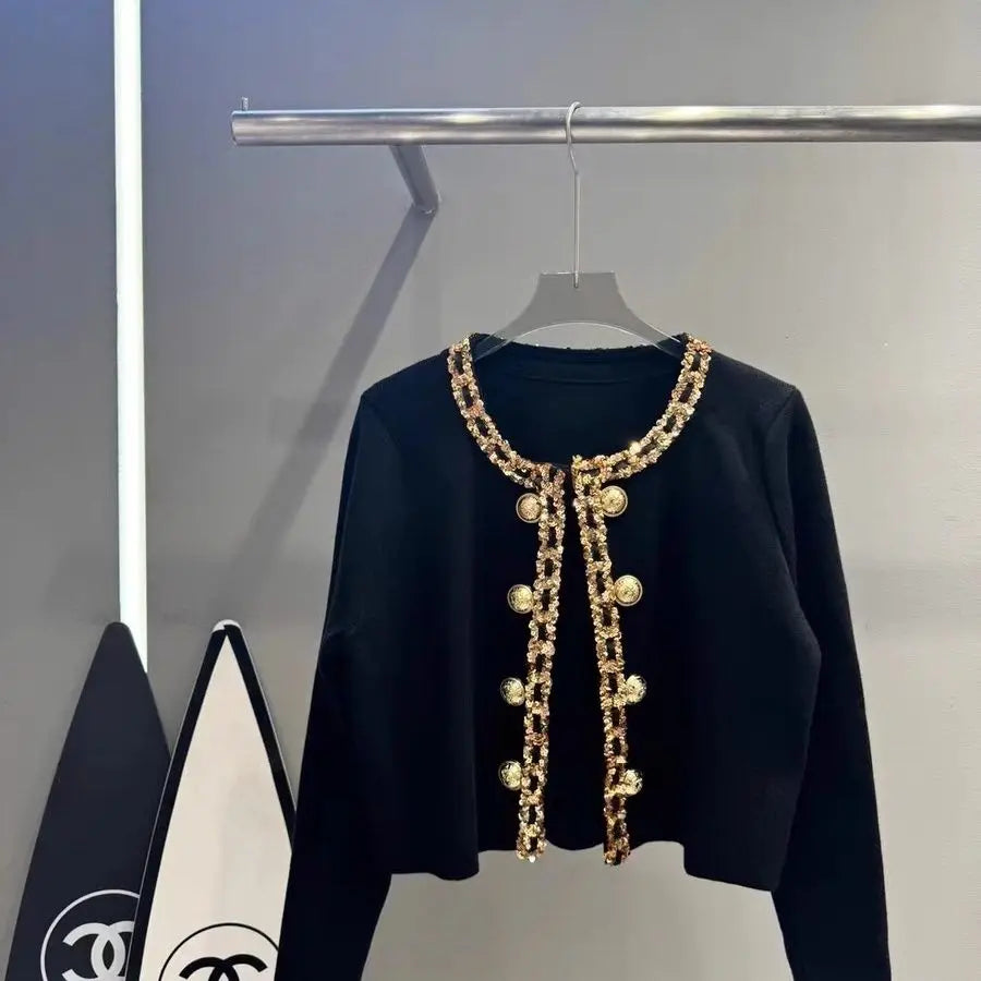 Luxury Sequined Knitted Cardigan