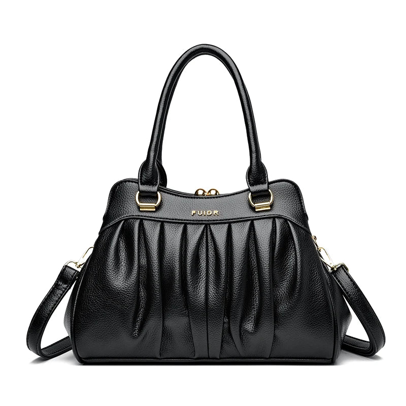 Vintage Style Clip Buckle Multi Pocket Women's Handbag