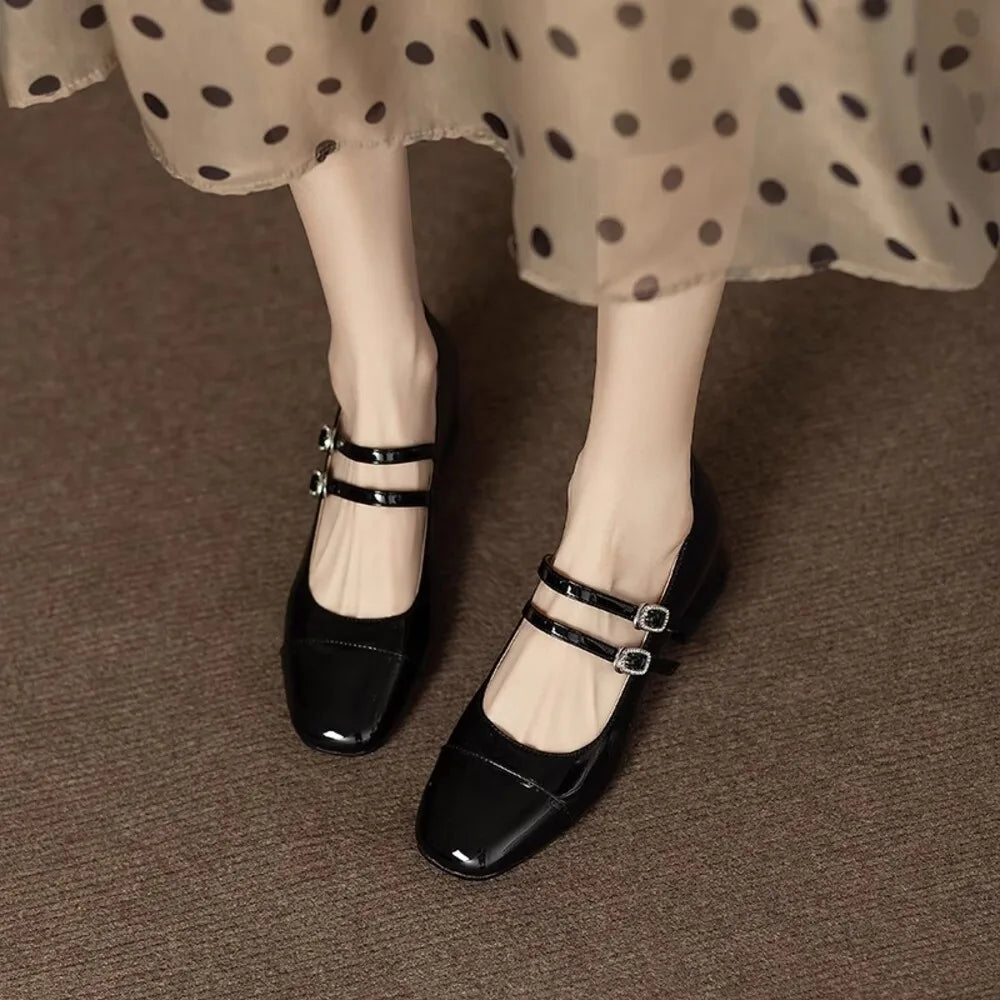 Women’s Retro Square Toe Chunky Loafers