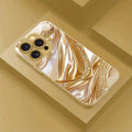 Gold Diamond Flow Silk Pattern Phone Case For iPhone