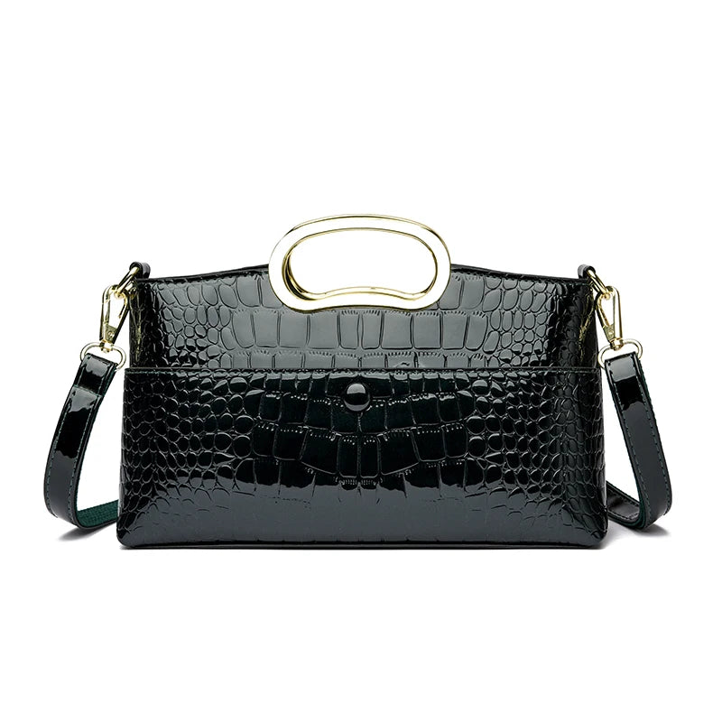 Crocodile Pattern Leather Casual Handbag