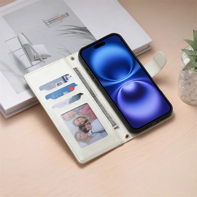 Crossbody Leather Phone Case for Samsung Galaxy – Lanyard Card Wallet Cover
