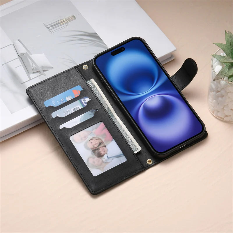 Crossbody Leather Phone Case for Samsung Galaxy – Lanyard Card Wallet Cover