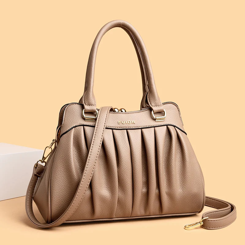 Vintage Style Clip Buckle Multi Pocket Women's Handbag