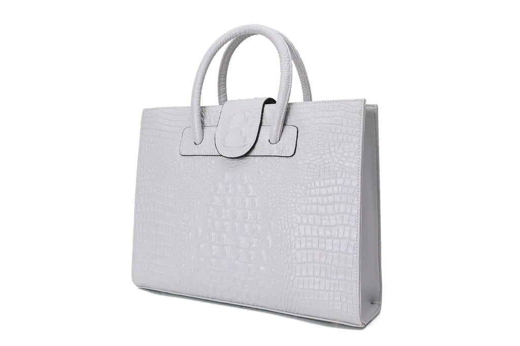 Large Crocodile Pattern Genuine Leather Shoulder Bag