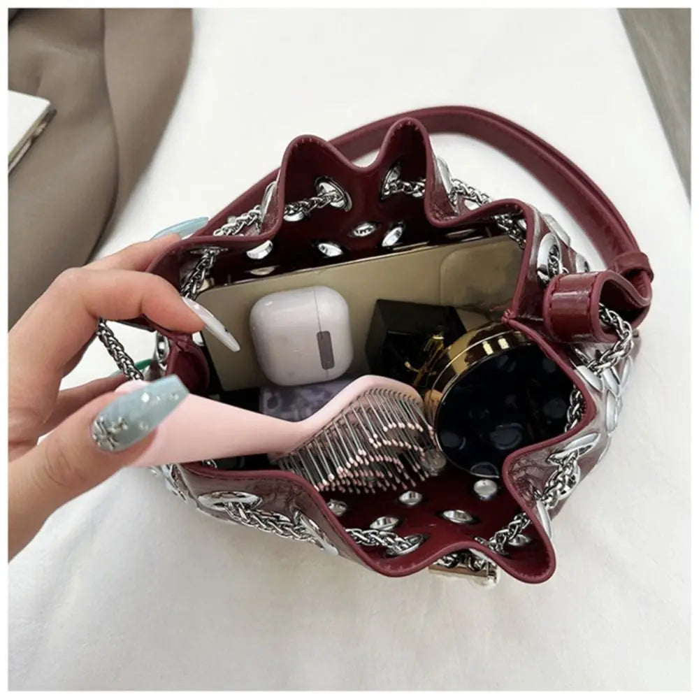 Unique Metal Stud Rivet Shoulder Bag