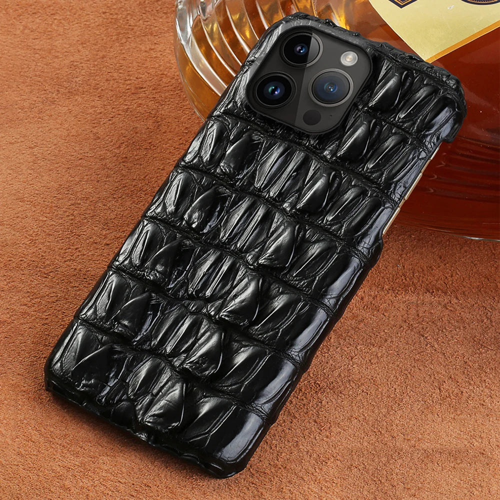 100% Genuine Crocodile Leather Phone Case For iPhone
