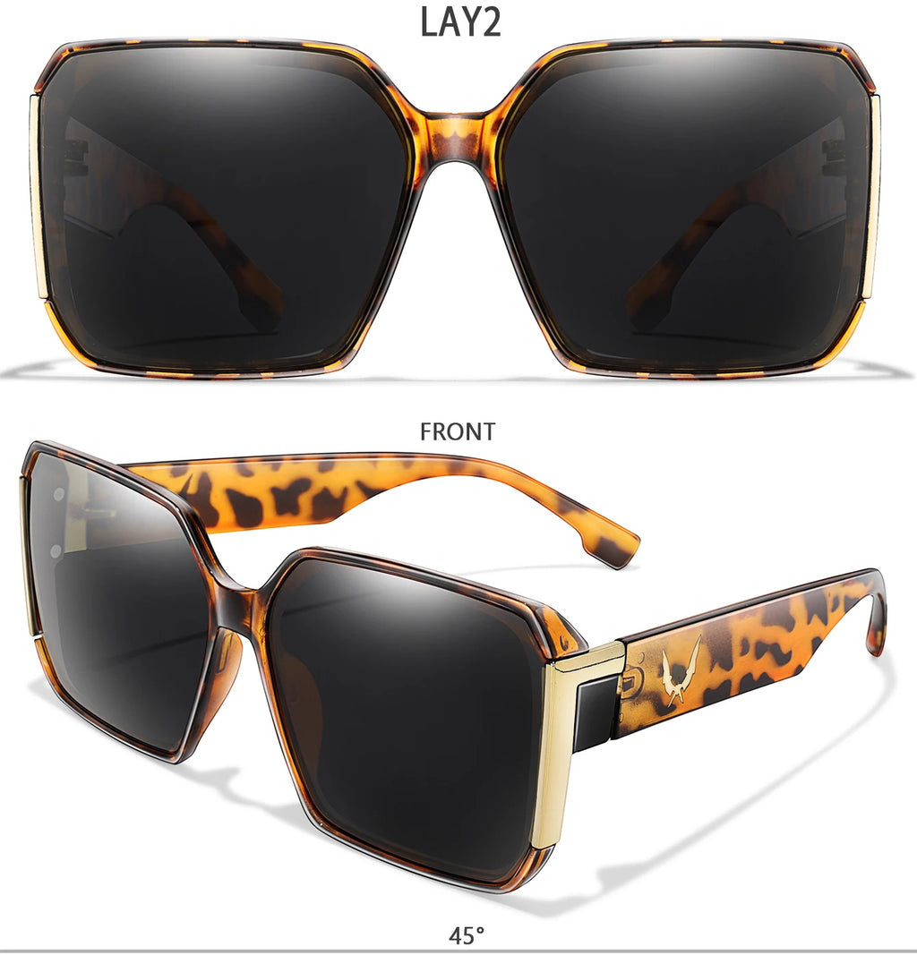 Elegant 2 Packs Unisex Square Sunglasses With UV Protection