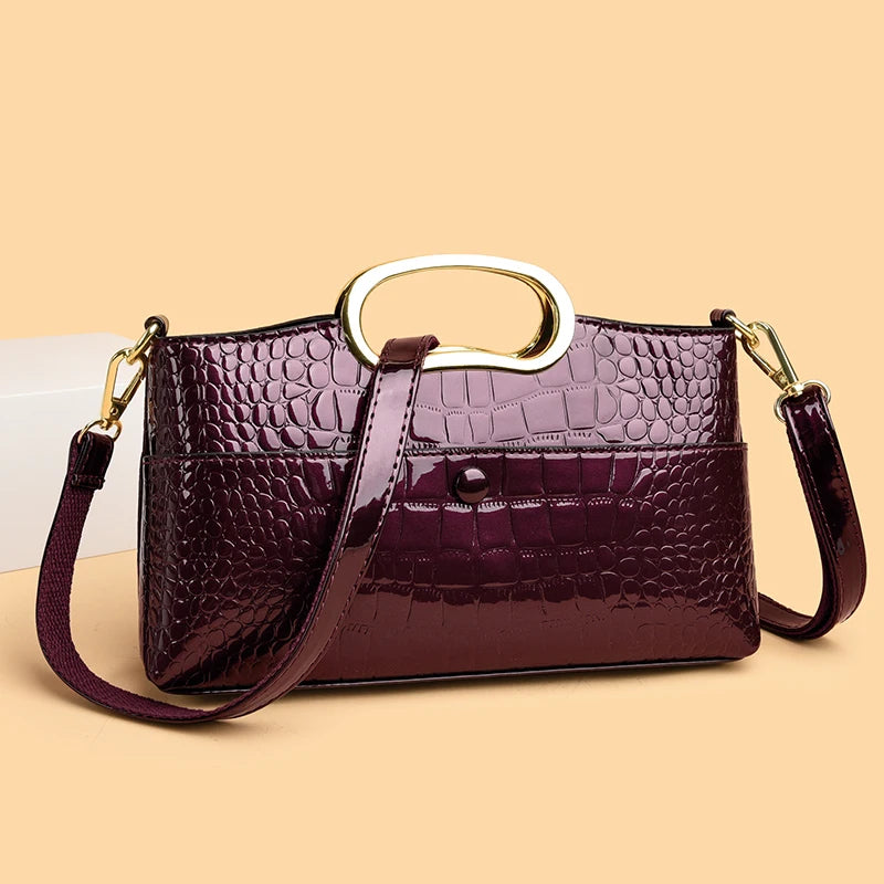 Crocodile Pattern Leather Casual Handbag
