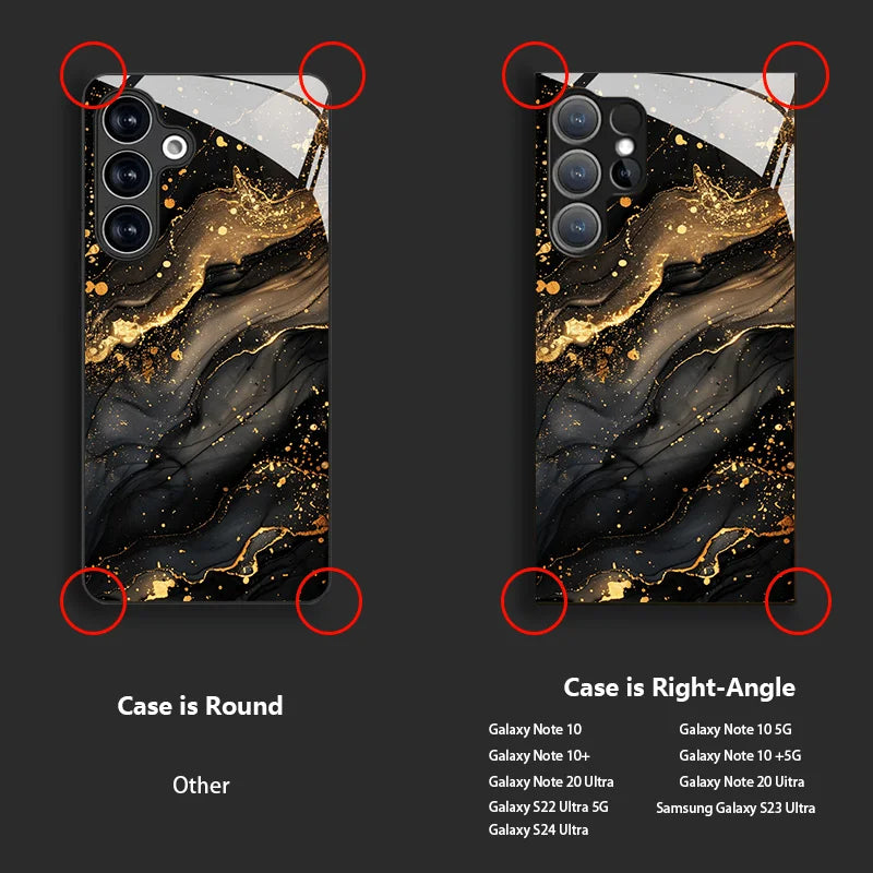 Tempered Glass Phone Case for Samsung Galaxy