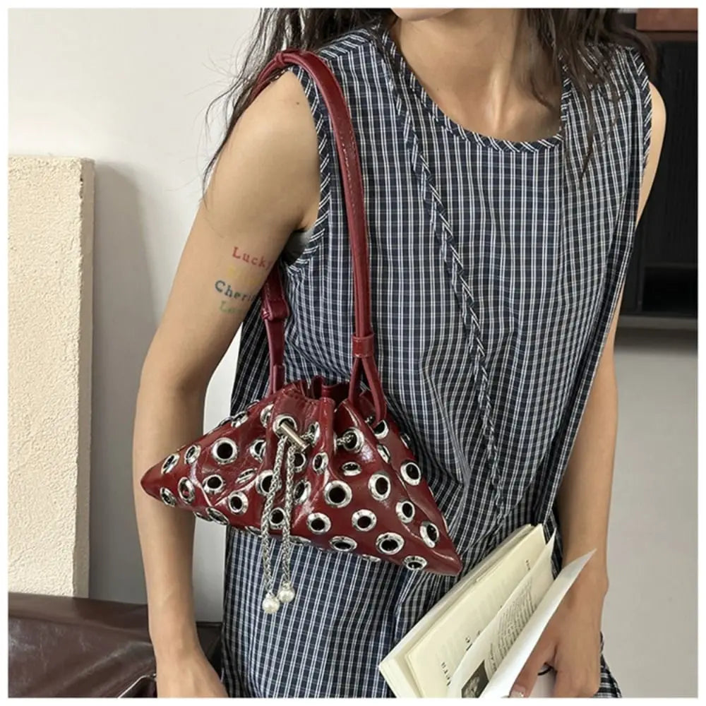 Unique Metal Stud Rivet Shoulder Bag