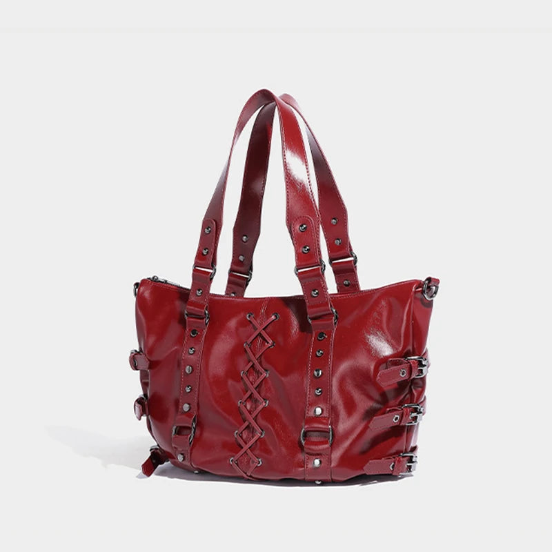 Women’s Vintage Studded Motorcycle Handbag