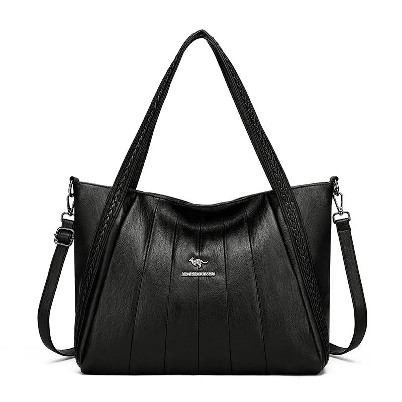 Soft Leather Weave Style Handbag