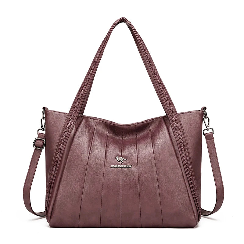 Soft Leather Weave Style Handbag