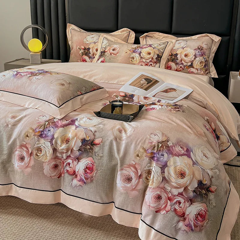 Elegant  Floral Vibrant Bedding Set