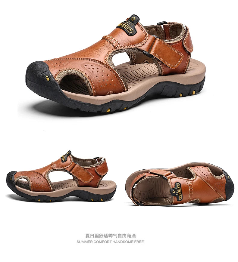 Men’s Summer Leather Sandals Comfortable Large Size