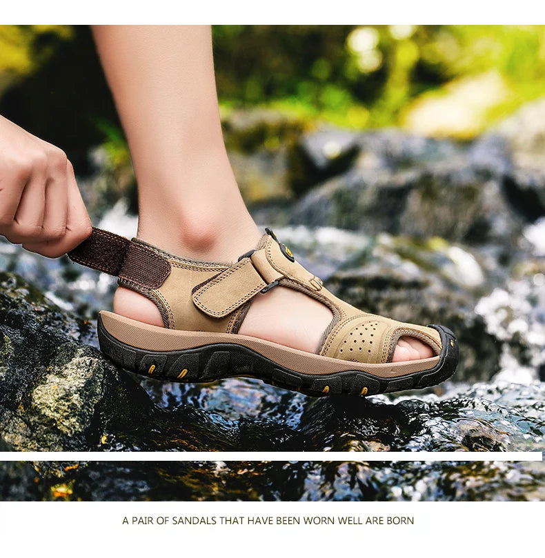 Men’s Summer Leather Sandals Comfortable Large Size