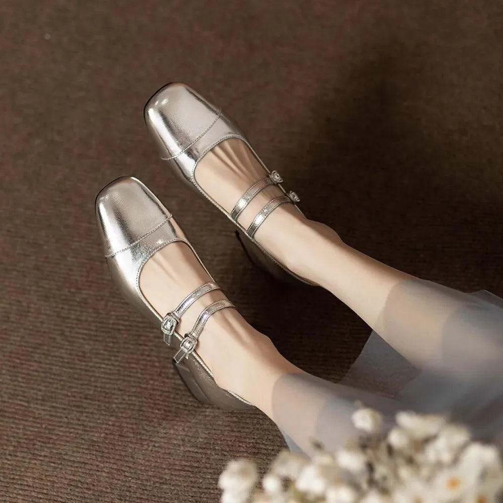 Women’s Retro Square Toe Chunky Loafers