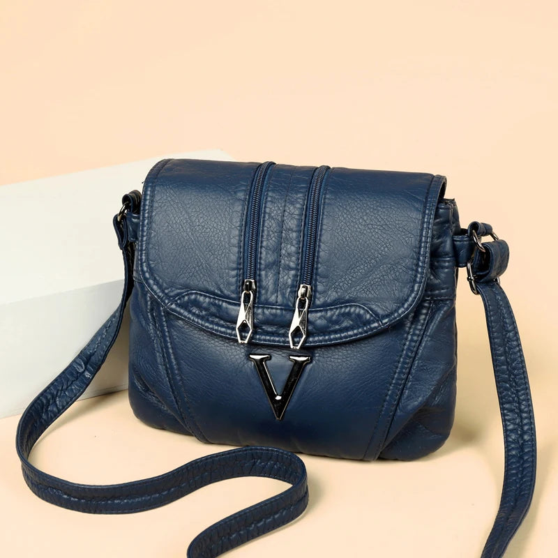 Soft Washed Leather Women’s Luxury Shoulder Bag
