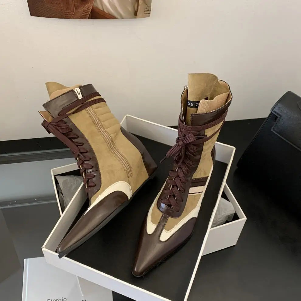 Retro Women Ankle Boots – High Top Height Boost Shoes