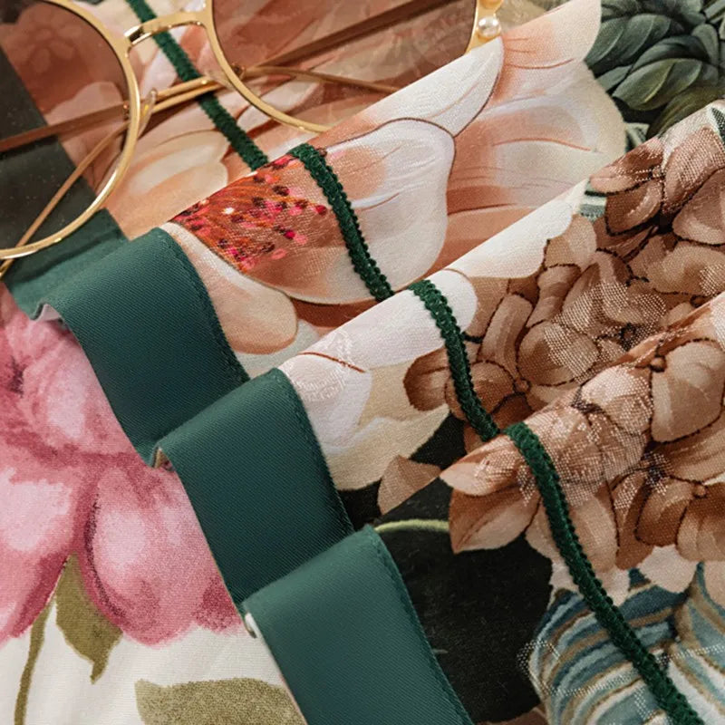  Vintage Chic Blooming Flowers Jacquard Bedding Set