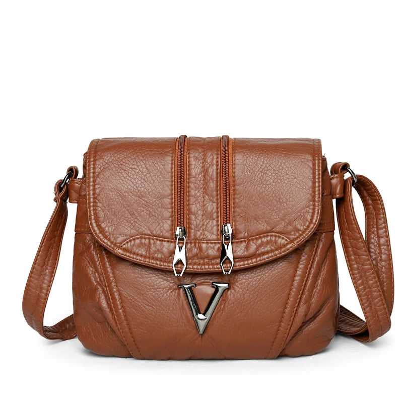 Soft Washed Leather Women’s Luxury Shoulder Bag