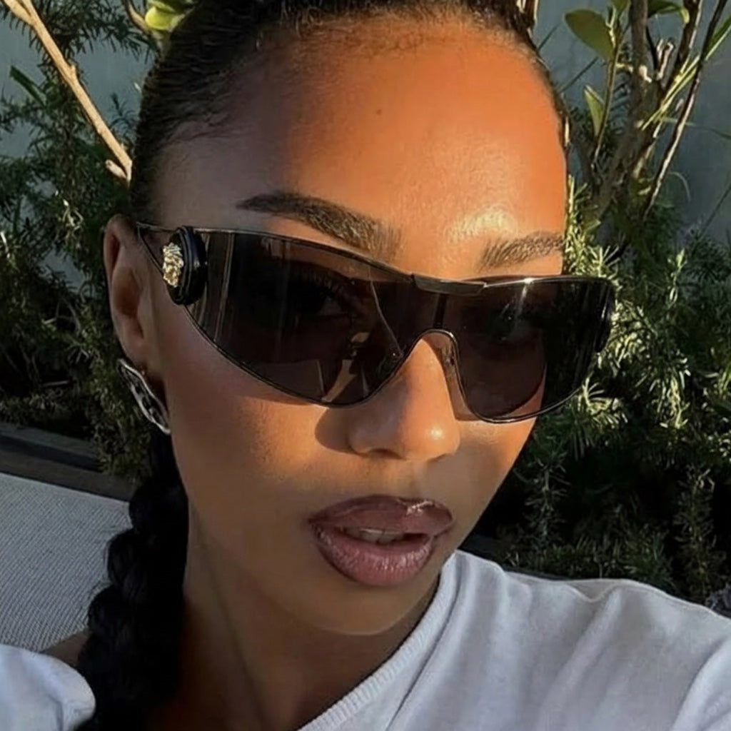 One-Piece Shield Luxury Vintage Wrap Around Sunglasses